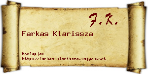 Farkas Klarissza névjegykártya
