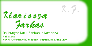 klarissza farkas business card